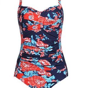 Ekouaer Womens One Piece Swimsuit Elegant Inspired Vintage Pin up Tummy Control